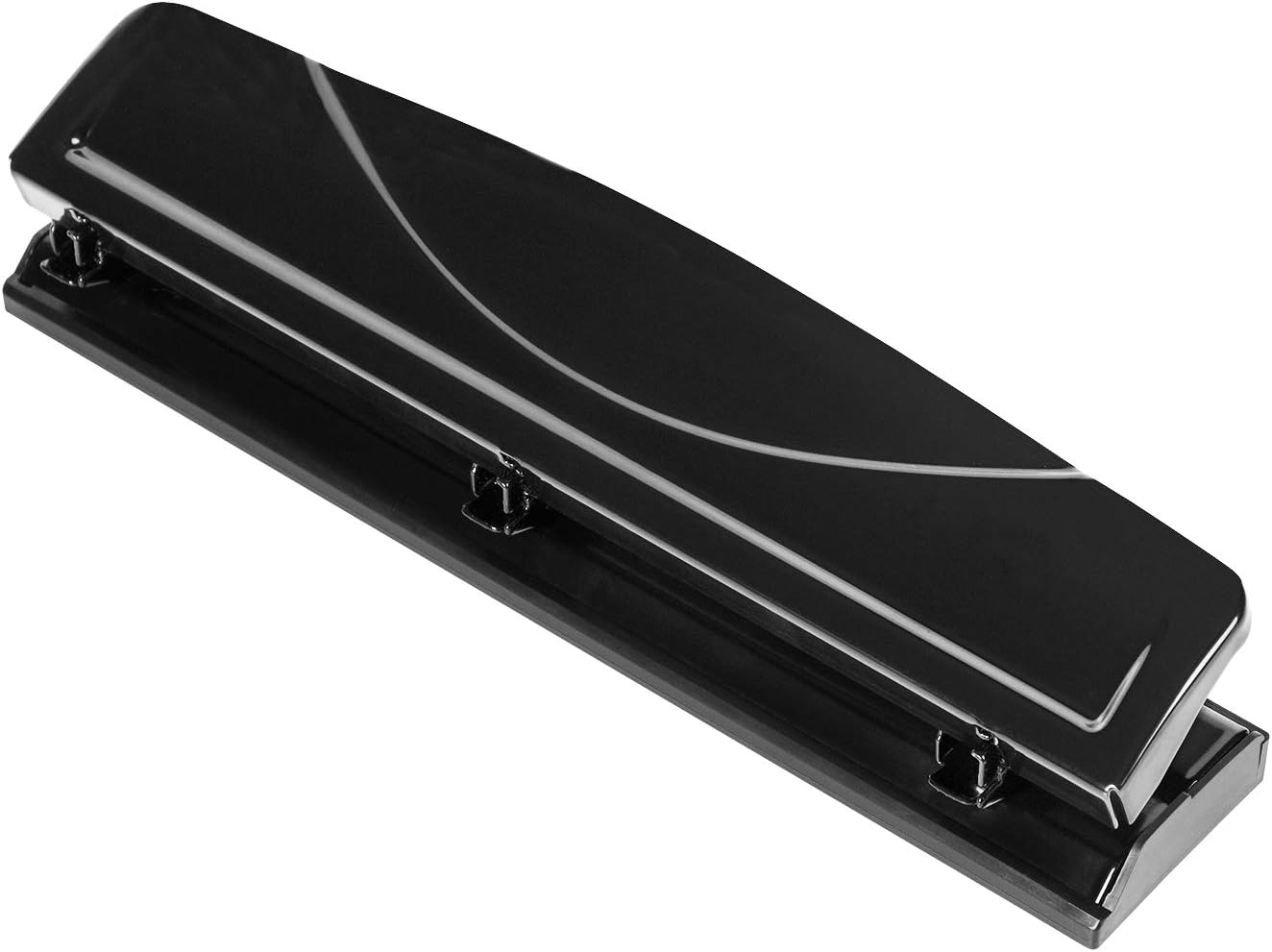 3 Hole Punch for 10 Sheets, Durable Metal Construction, Black