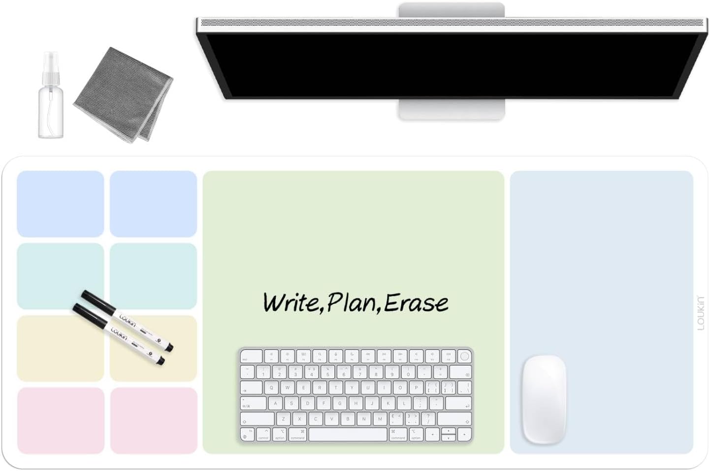 LOUKIN Erasable Desk Mat: Write, Erase, Repeat! 32x14.