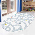 Road Traffic Kids Rug 4ftx6ft Washable Play Mat - Soft, Non-Slip