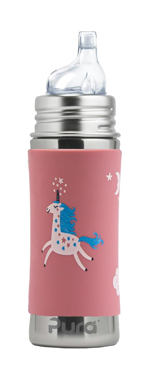 Pura Kiki Stainless Steel Sippy Cup for Kids - Unicorn Design