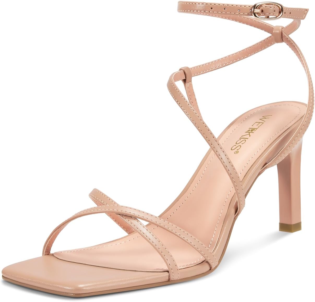 Wetkiss Womens Sandals Square Open Toe Strappy Heels Comfort