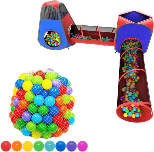 Exciting 4pc Playz Berry Tents & Tunnels + 200 Ball Pit Balls