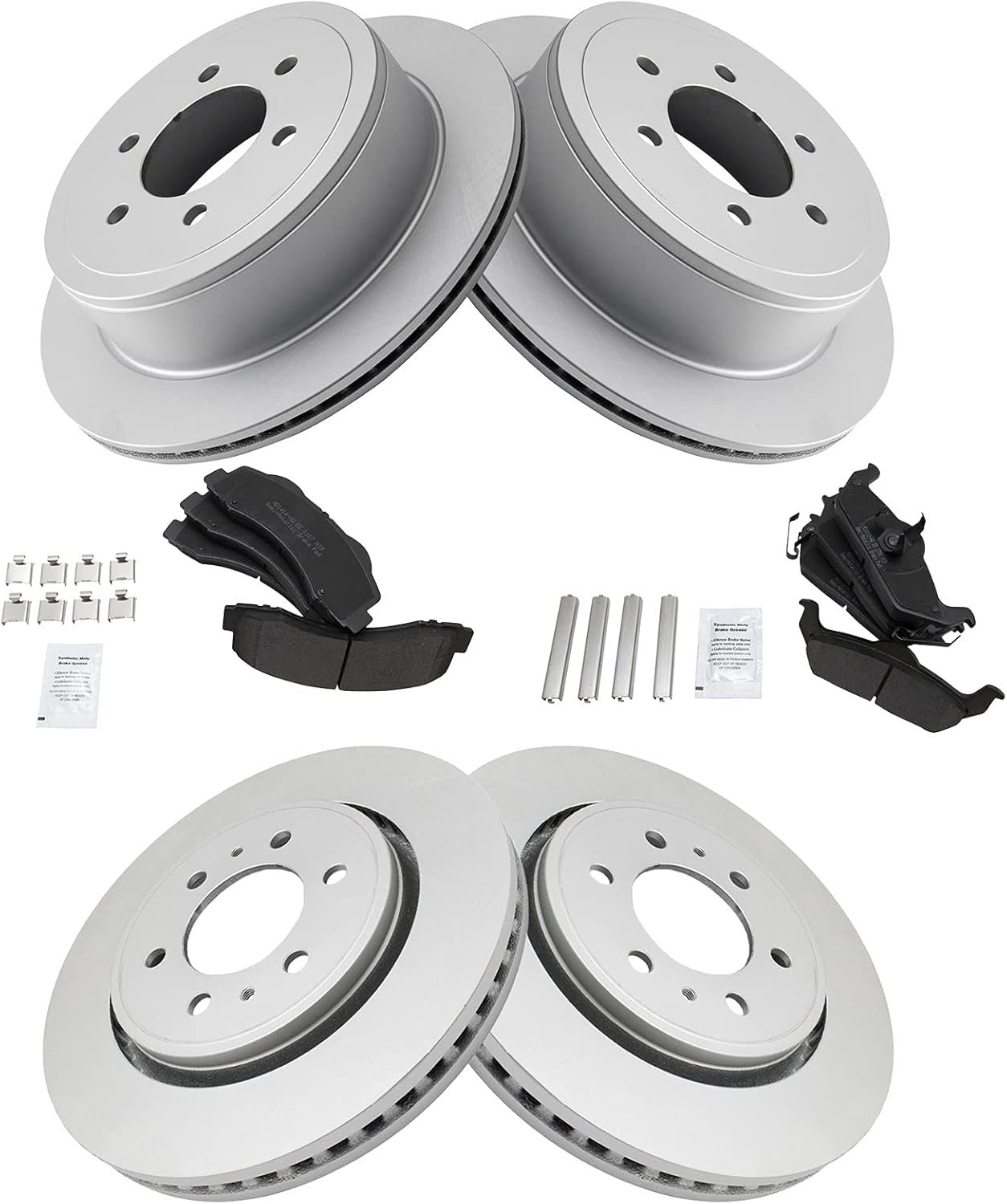 TRQ Front and Rear Brake Pad & Rotor Kit for 2010-2011 F-150