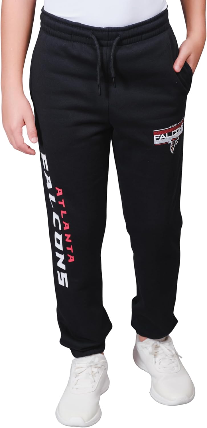 Ultra Game NFL Black Snow Fleece Jogger Sweatpants for Comfort