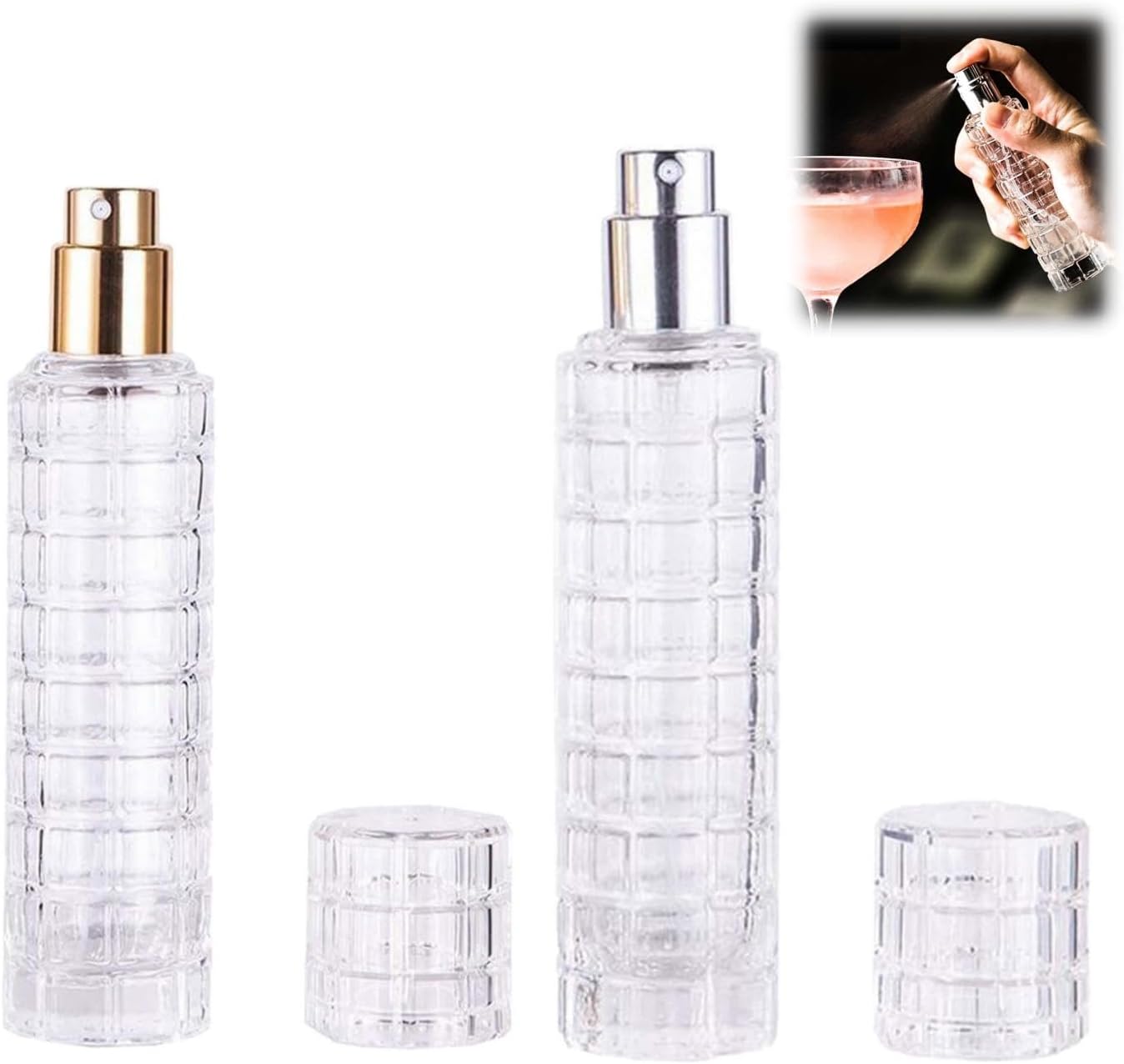 Refillable Stainless Steel Spray Bottles, 30ml, 2pcs