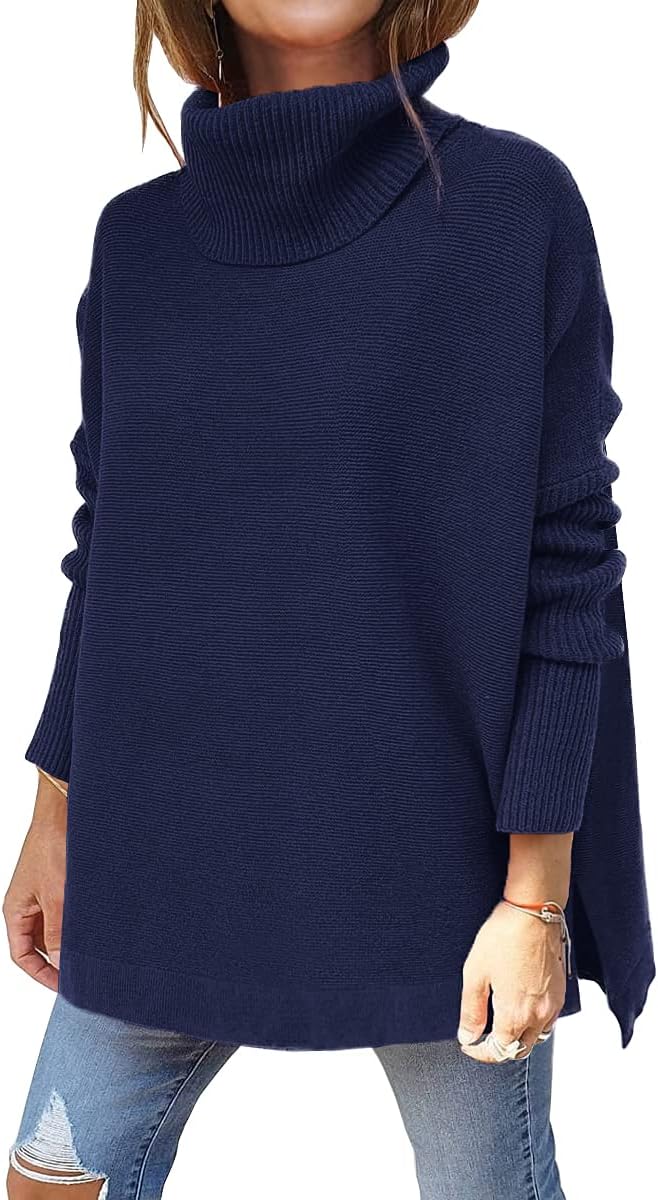 LILLUSORY Women's Turtleneck Oversized Sweater for Chic Style