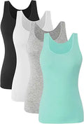 Orrpally Basic Tank Tops for Women 4-Pack - Soft Breathable Camis