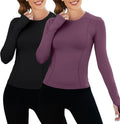 Loovoo Women Workout Shirts 1/2/3 Pack Athletic Compression Tee Shoes