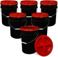 Durable 5 Gallon Black Bucket with Gamma Seal Lid for Safe Storage