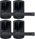 Keyless Entry Door Lock with Keypad and Handle - Matte Black 4 Pack