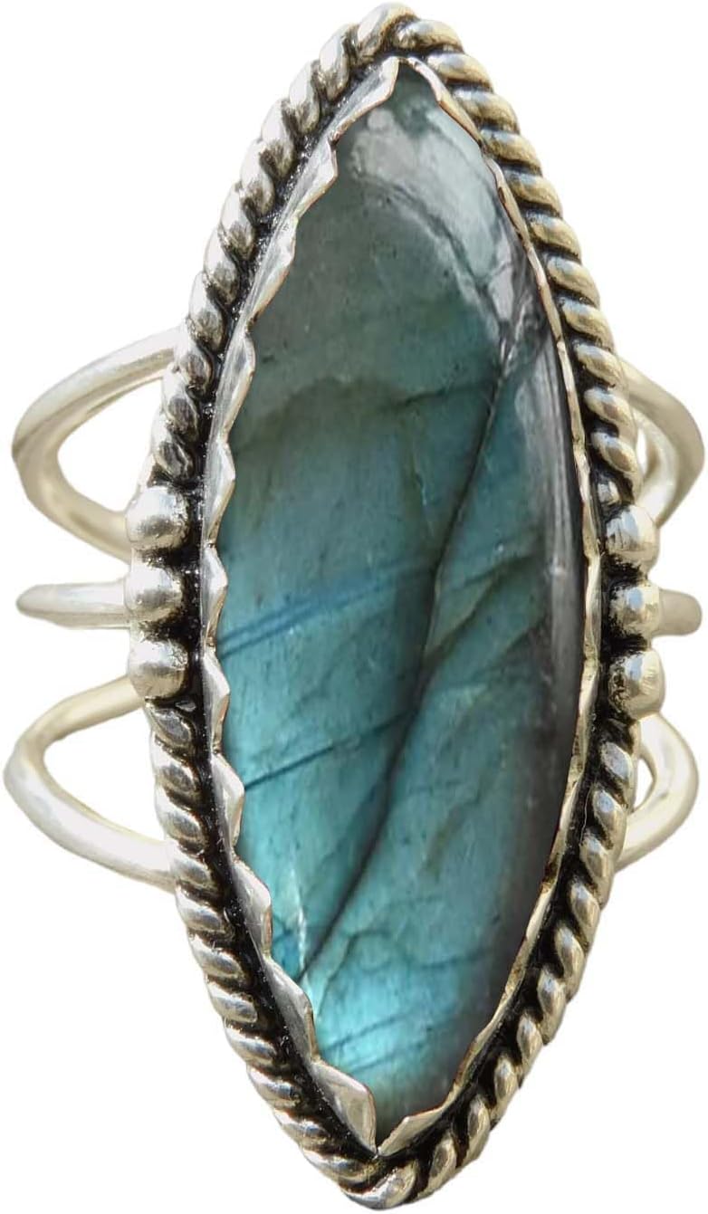 NKG Blue Copper Turquoise Ring - Elegant 925 Sterling Silver Jewelry
