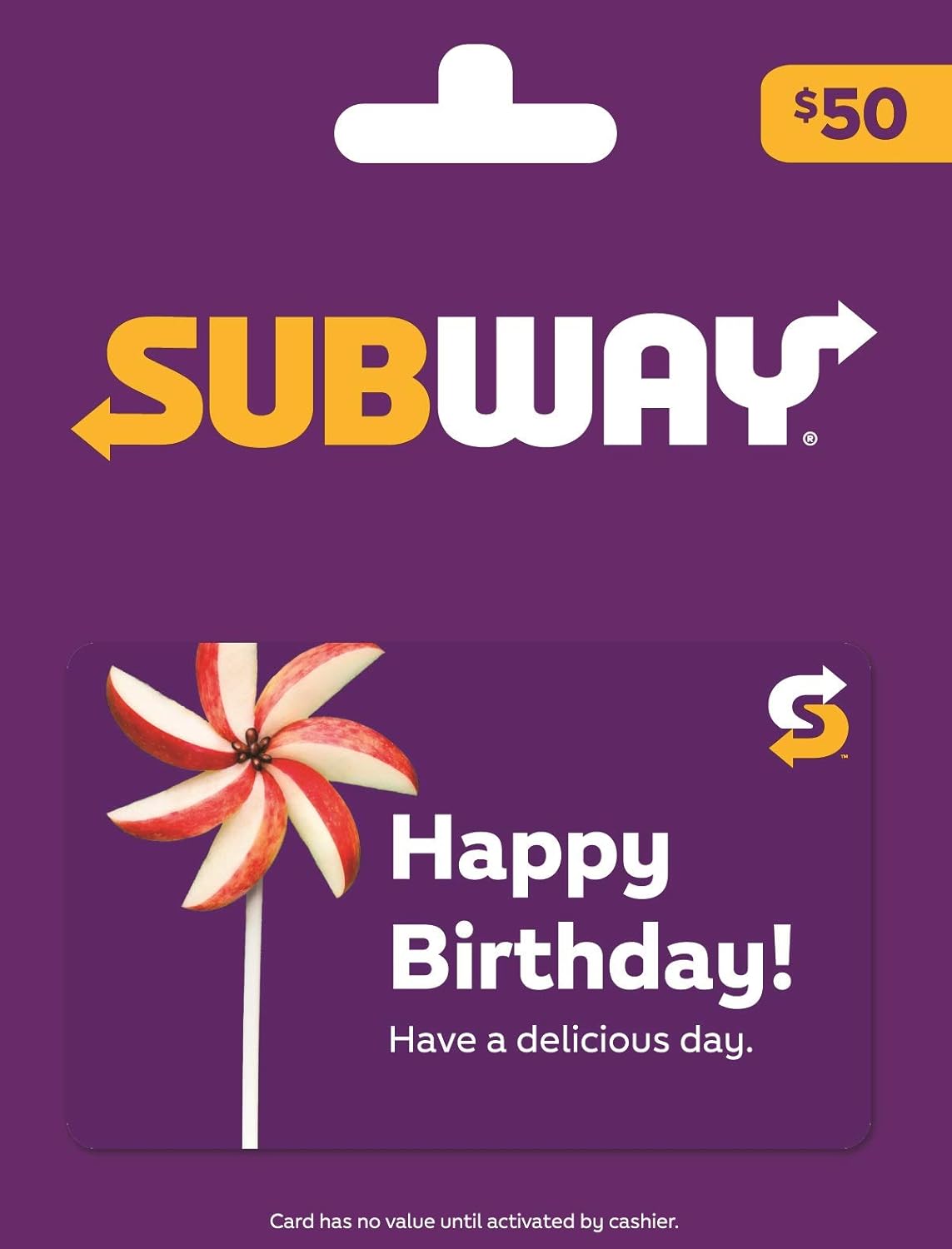 Subway Birthday Gift Card $50 - Perfect for Any Occasion