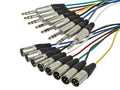 8-Channel 1/4-in TRS Male to XLR Male Snake Cable - Reliable