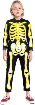 HSCTEK Child Light-up Skeleton Costume - Updated EL Wire Lighting