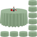Sage Green 90 in Round Tablecloth 10 Pack - Washable Polyester Linen