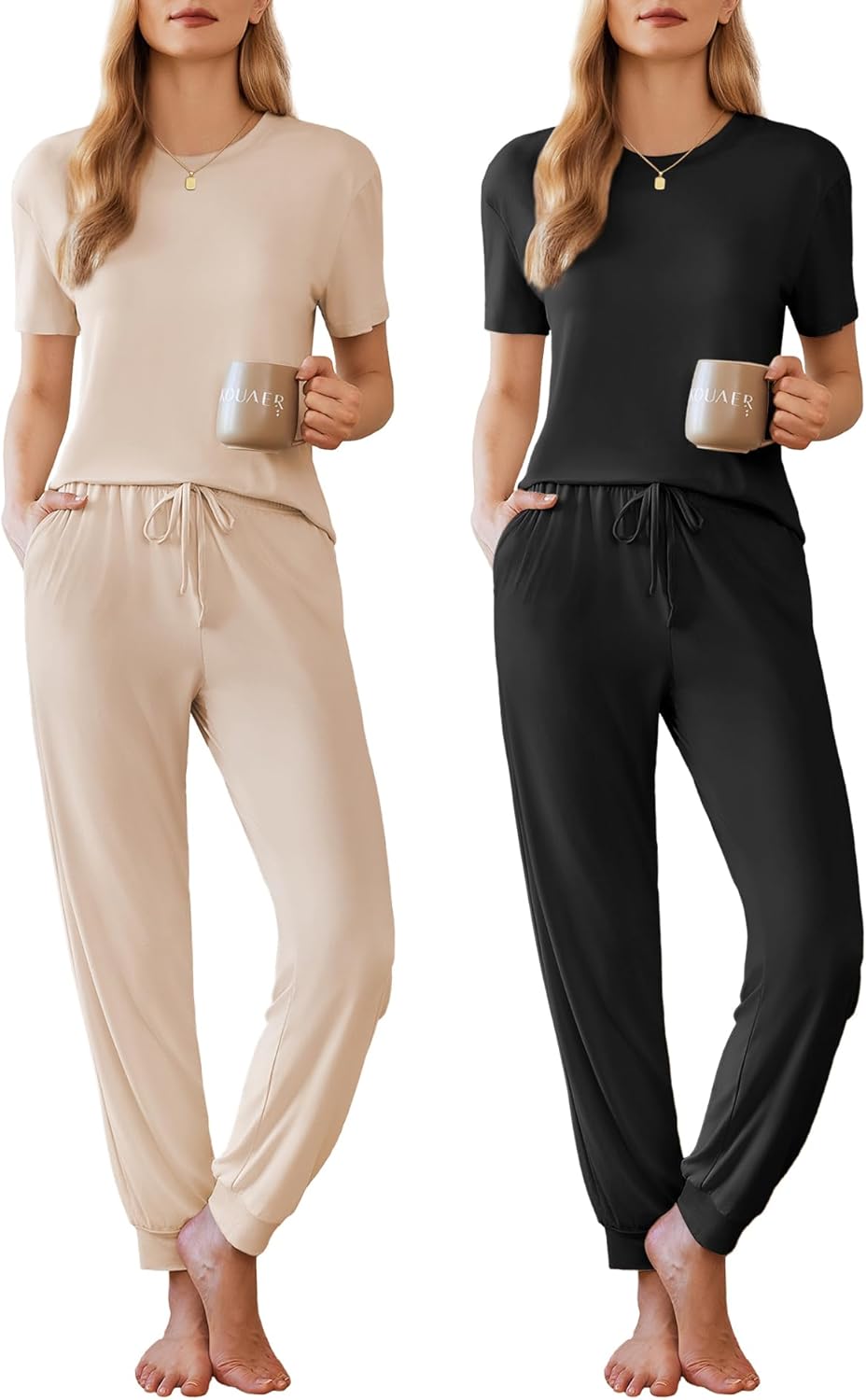 Ekouaer 2 Pack Womens Pajama Sets for Cozy Lounging and Sleep