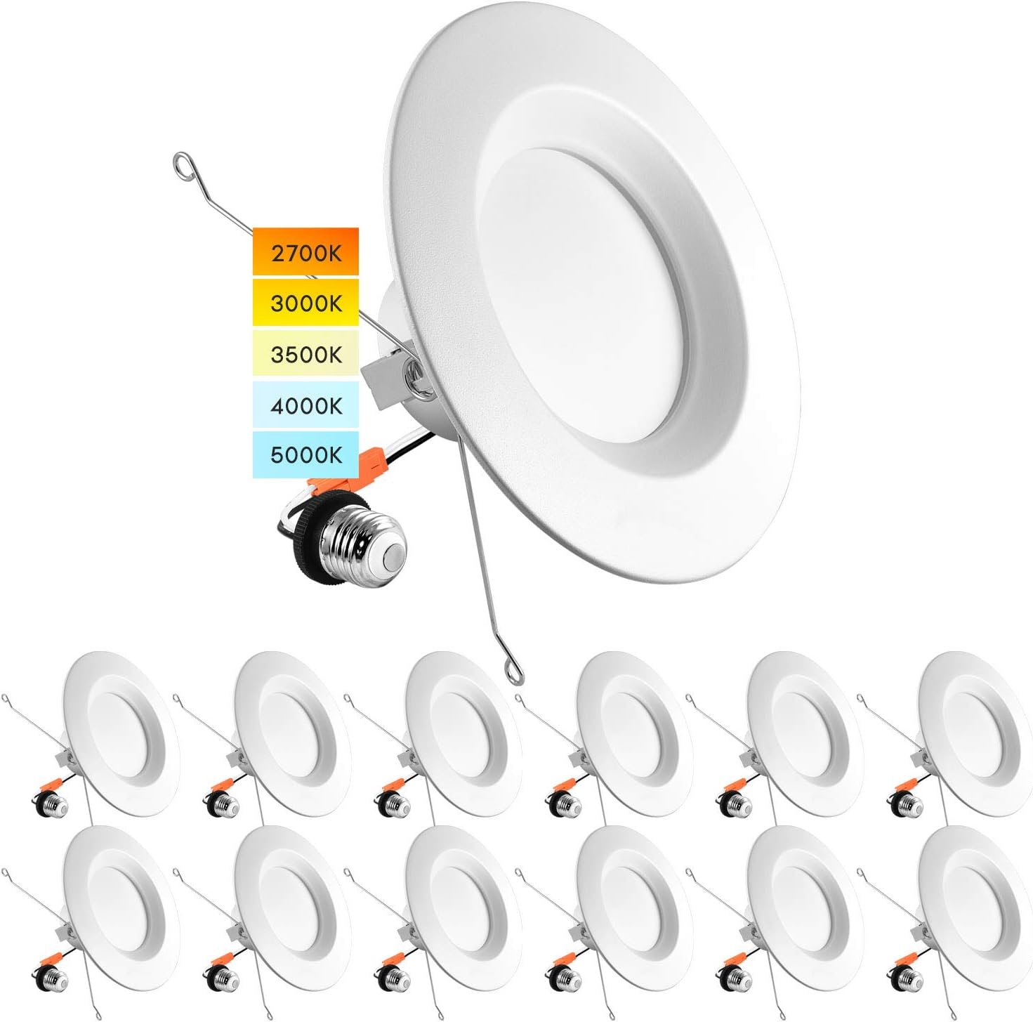 LUXRITE 5/6 Inch LED Recessed Retrofit Downlight - Dimmable