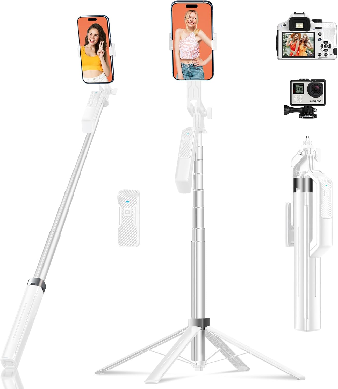 Selfie Stick Tripod with Remote and LED Lights for Perfect Shots