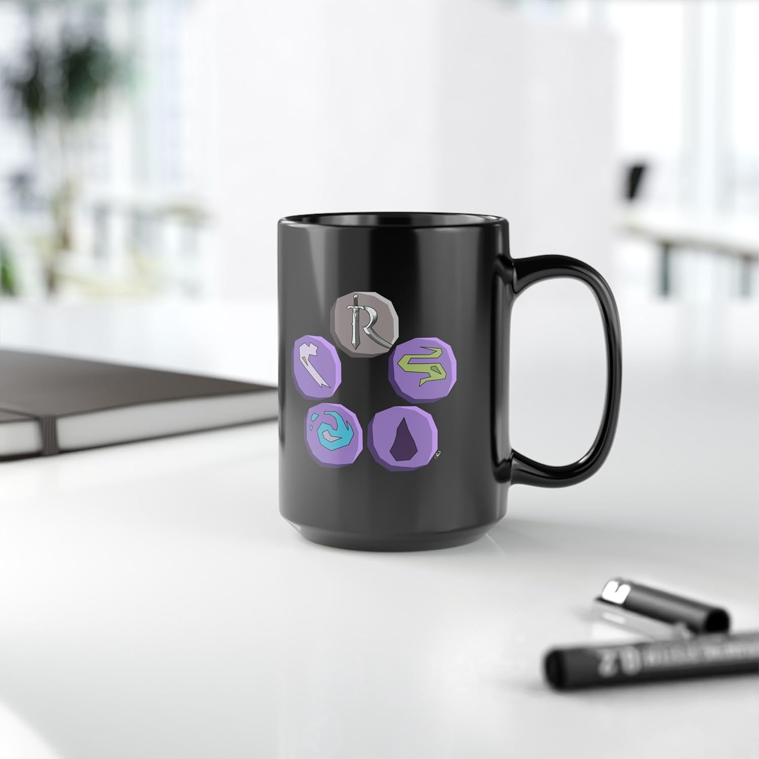 Necrotic Magic Runes Black Gamer Mug