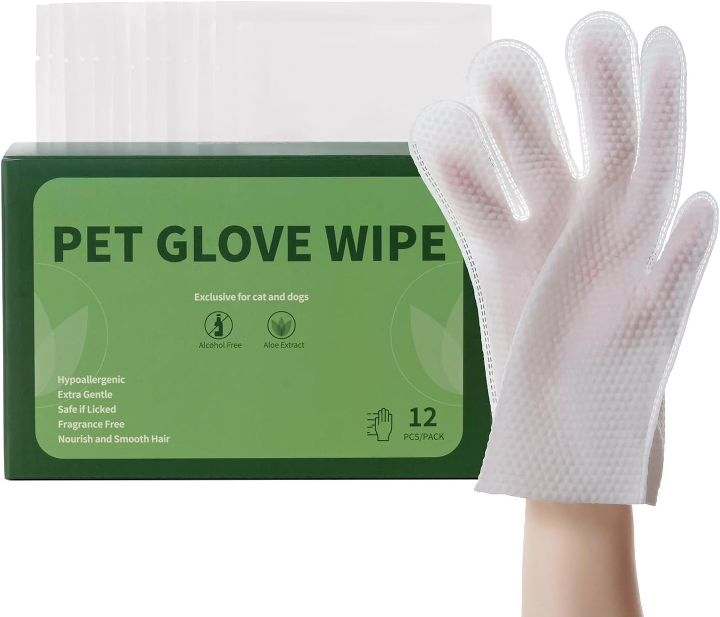 12 Pack Pet Cleaning Gloves - Daily Care & Travel Solution