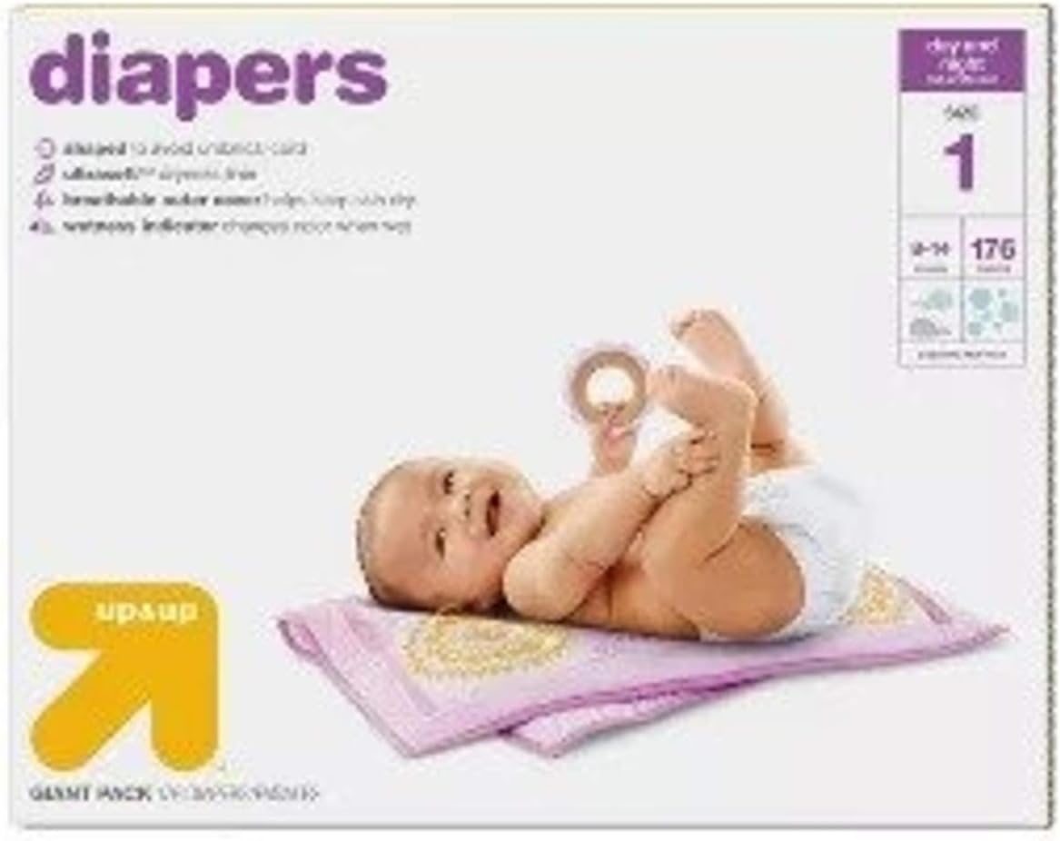 Up&Up Diapers Size 1: 176-Count for Extra-Dry Comfort