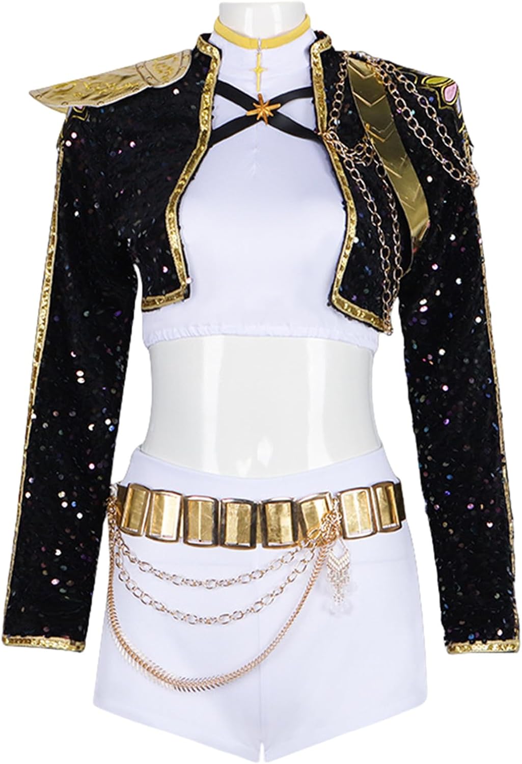 Demon Costume for Girls and Adults - Black and Gold Dress Suit
