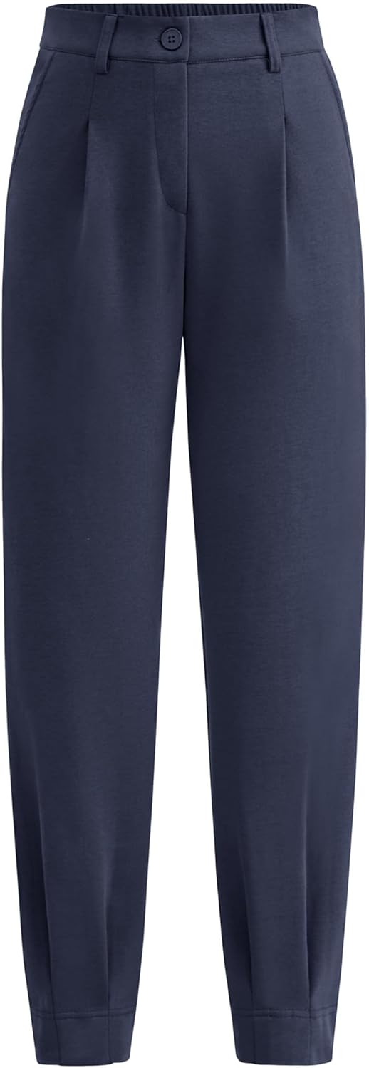 Trendy High Waisted Ankle Length Dress Pants for Women