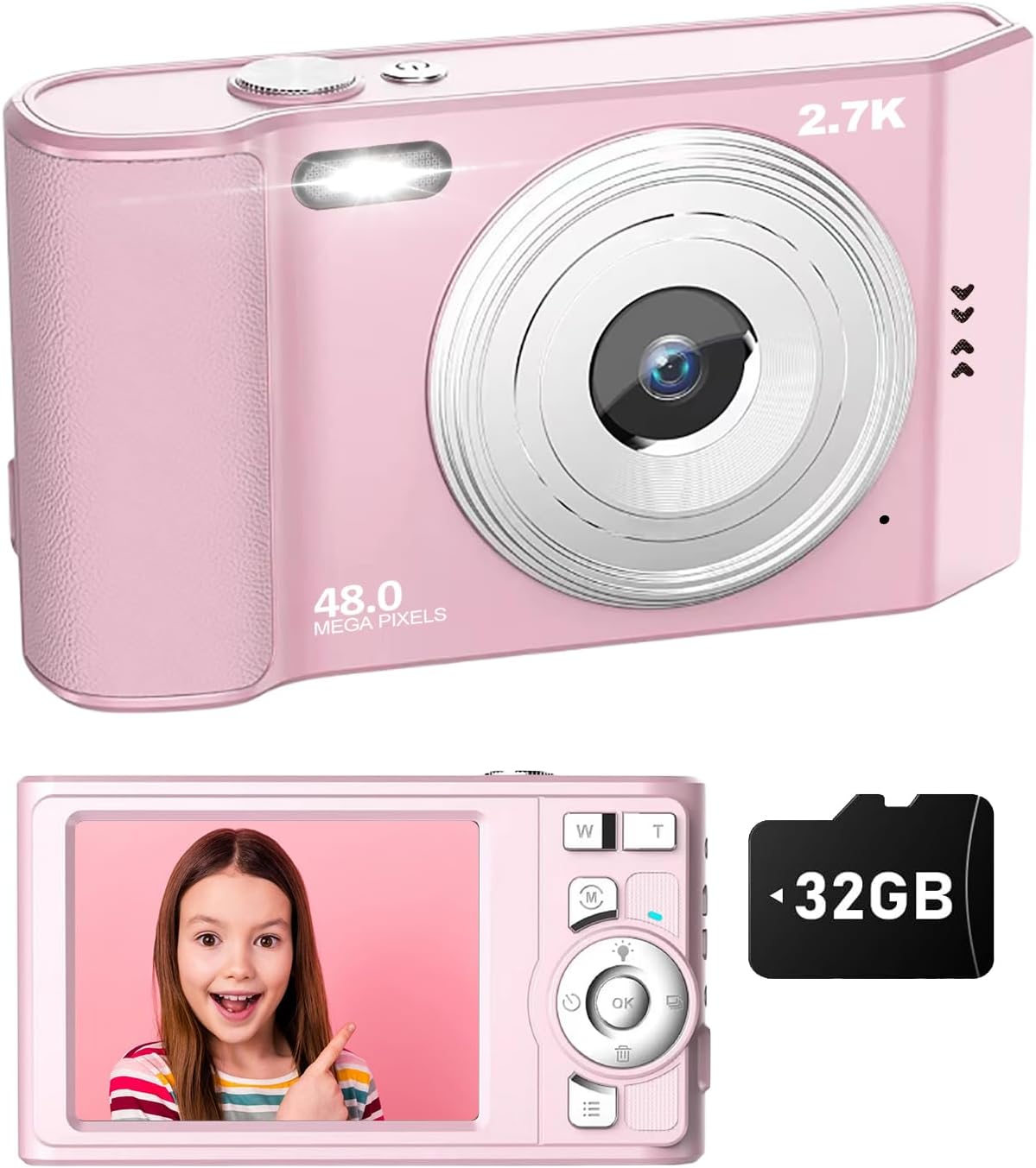 1080P Pink Kids Camera - Perfect Birthday Gift!