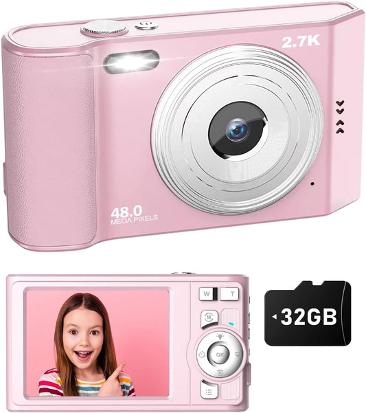 1080P Pink Kids Camera - Perfect Birthday Gift!