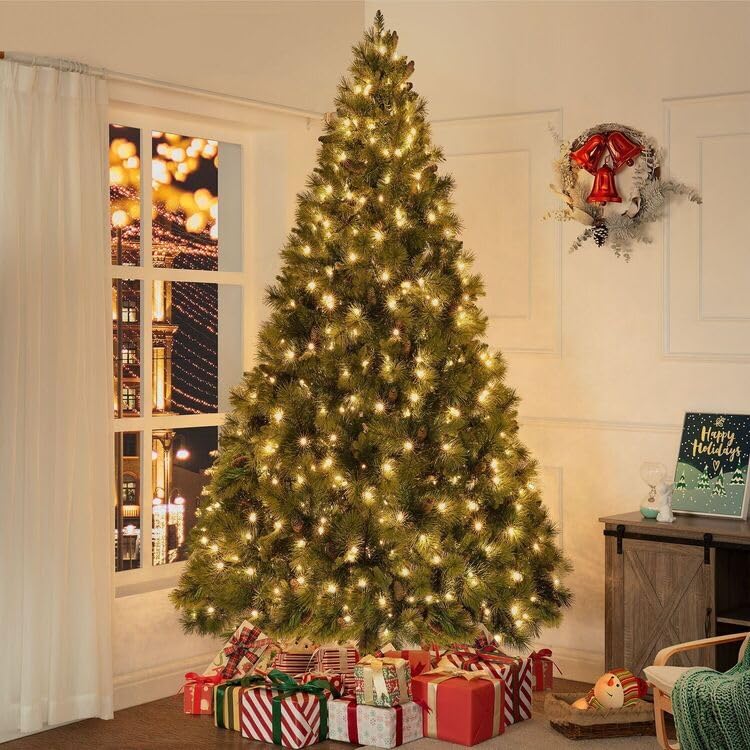 9ft Christmas Tree with Lights for a Realistic Holiday Experience