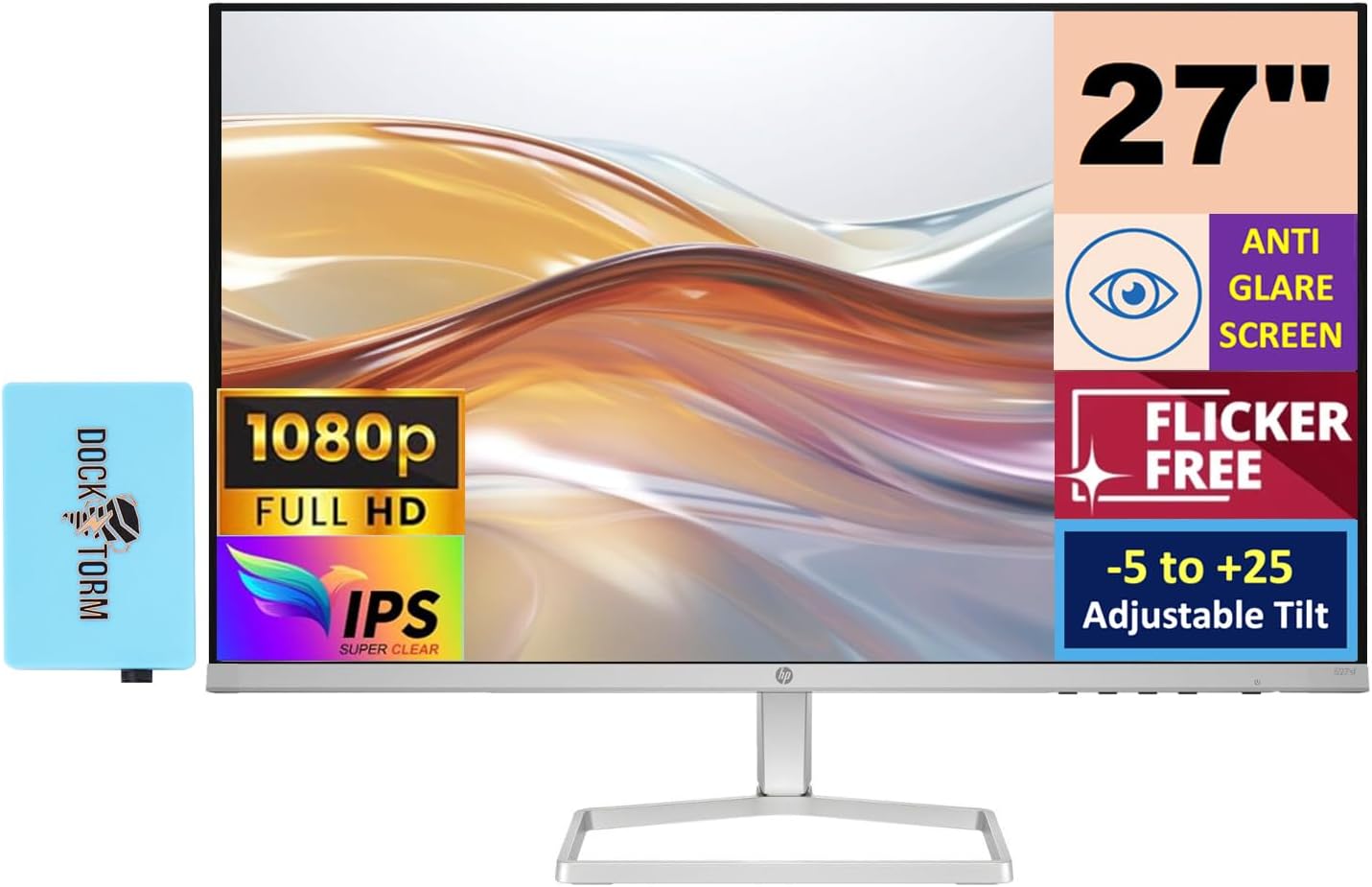 HP Series 5 527sf Monitor with Docztorm Dock for Home & Office