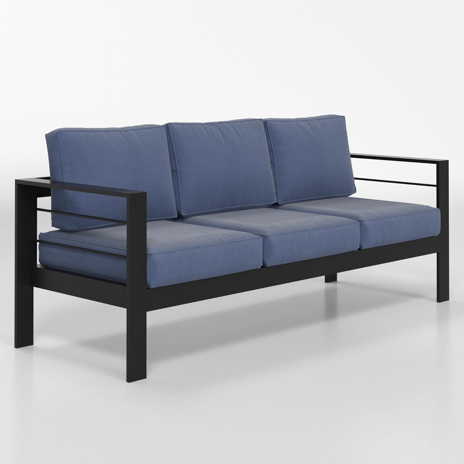 Solaste Aluminum Outdoor Couch: Modern 3-Seat Patio Sofa