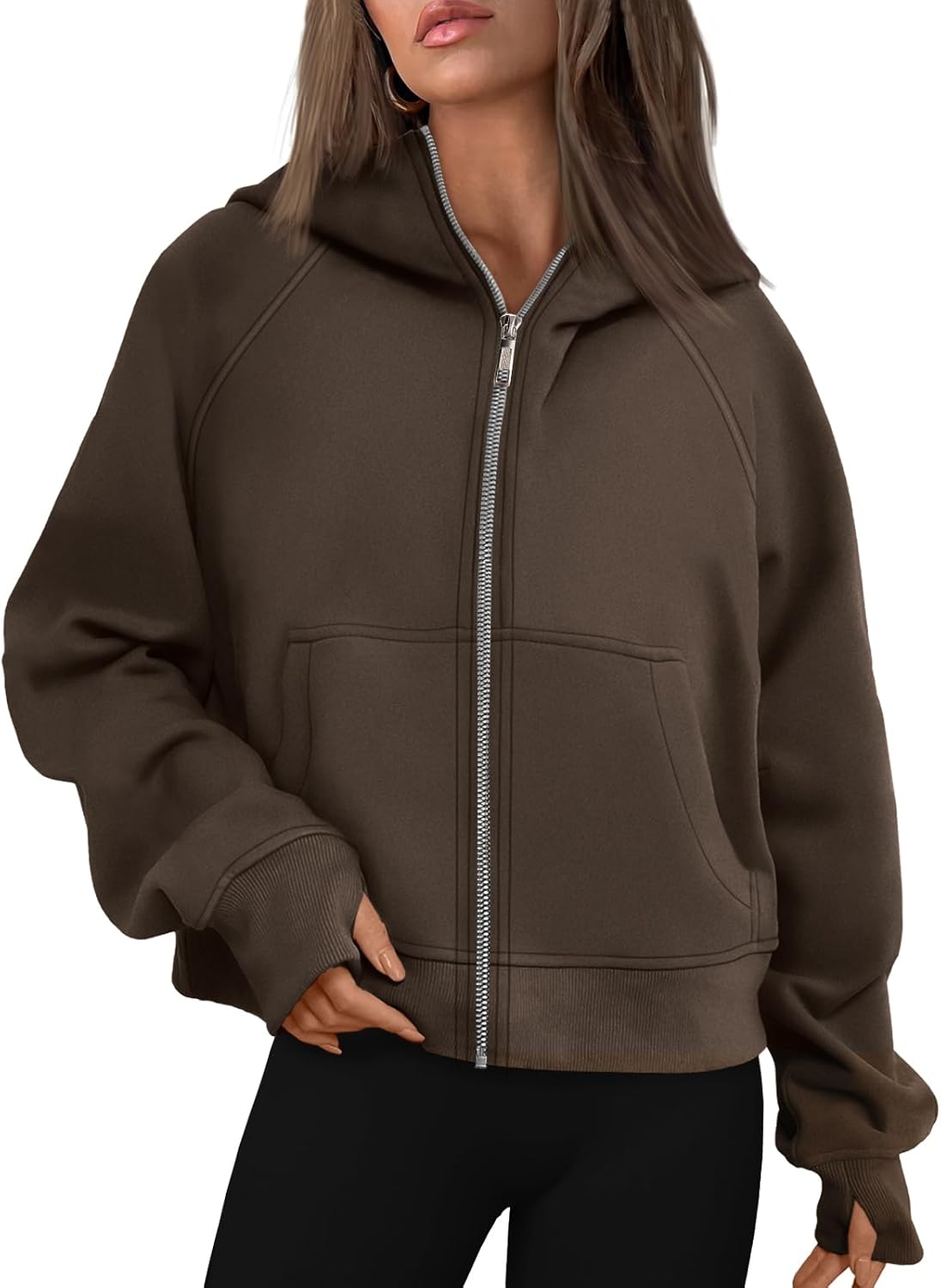 AUTOMET Womens Zip Up Hoodies Fleece Jackets for Fall Fashion