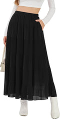 NASHALYLY Women's High Waisted Maxi Skirt - Flowy Chiffon Comfort you