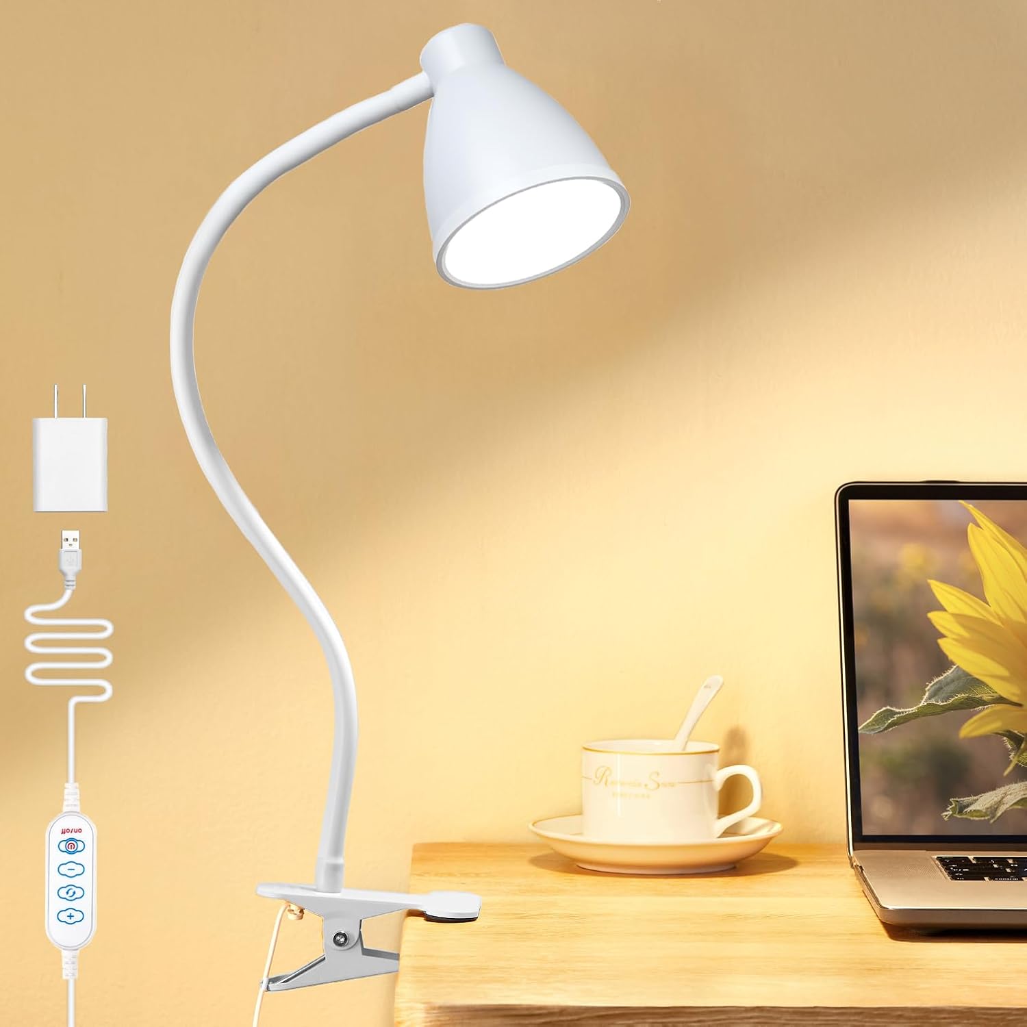 BOHON 10W Clamp Lamp - Adjustable 3 Color Modes