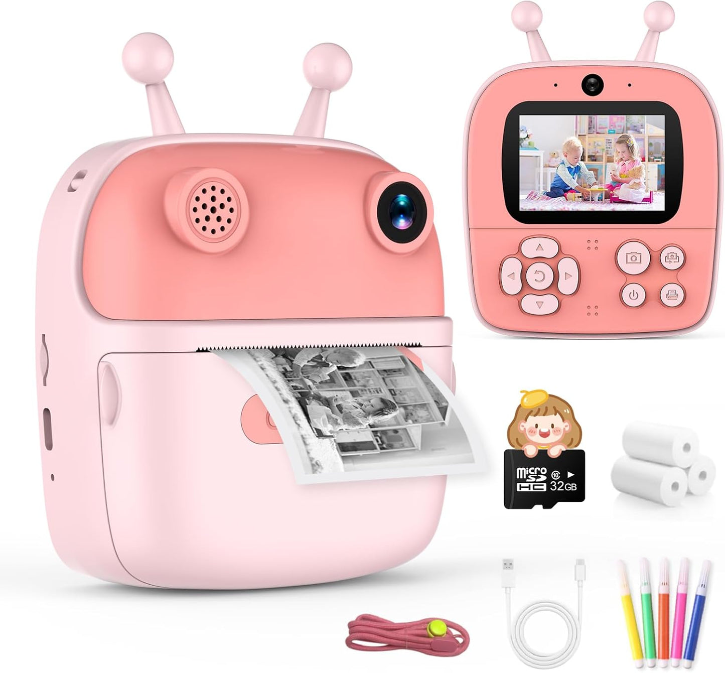 EQQOGIC Dual-Lens Kids Instant Print Camera: Capture Memories in HD!