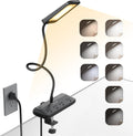 LED Desk Lamp with Clamp Power Strip - 4 Outlet Clamp Light for Desk