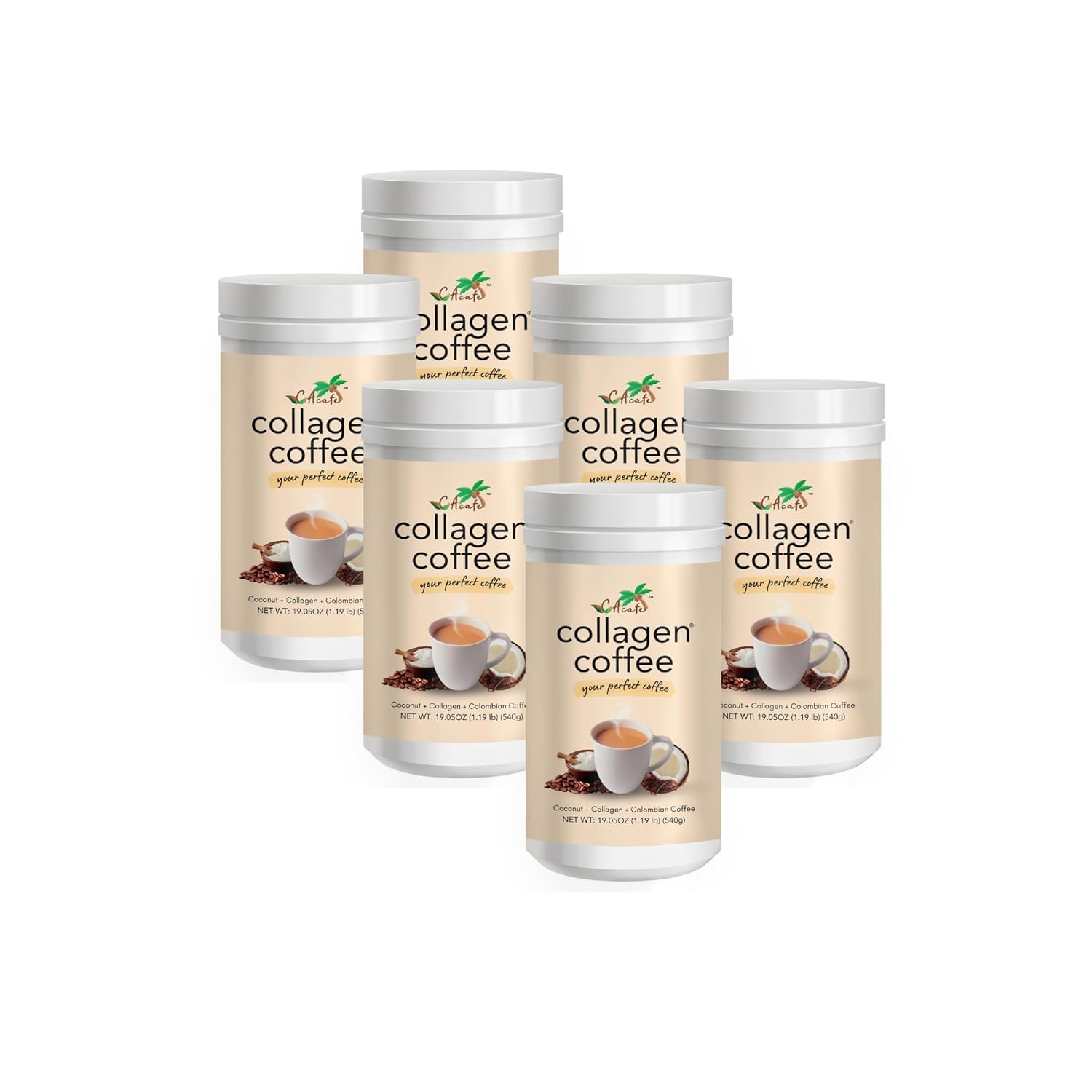 CAcafe Collagen Coffee: Coconut Infused Colombian Blend