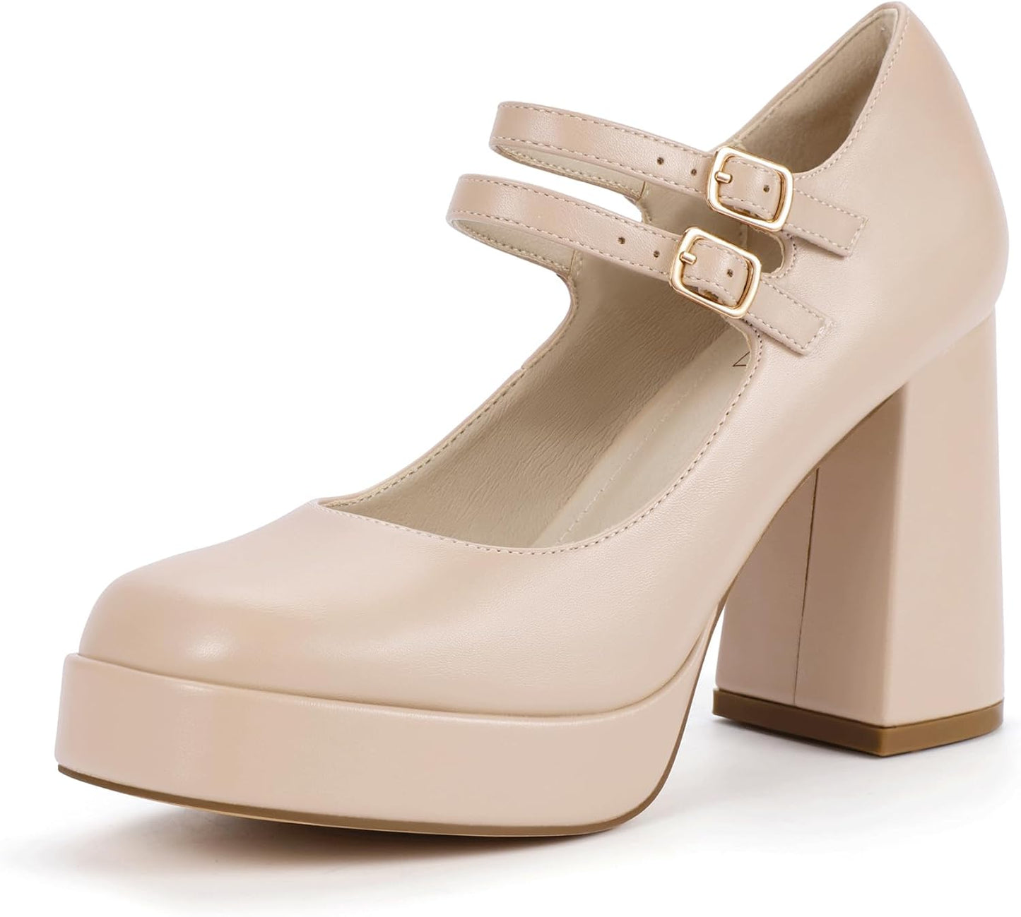 IDIFU Mary Jane Shoes Platform Chunky High Heels for Women