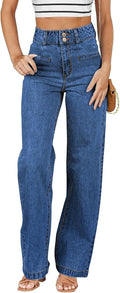 High Waisted Straight Leg Jeans for Women - Flattering Stretchy Fit