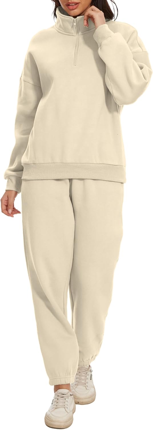 Women Oversized Long Sleeve Sweatsuit with Pockets for Comfort