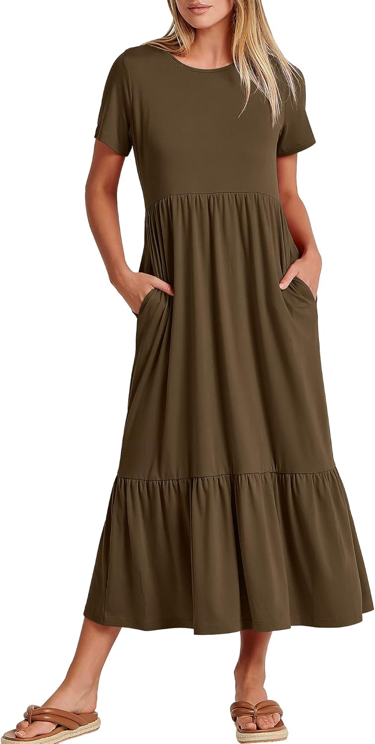 ANRABESS Womens Casual Maxi Dress for Summer Beach Travel