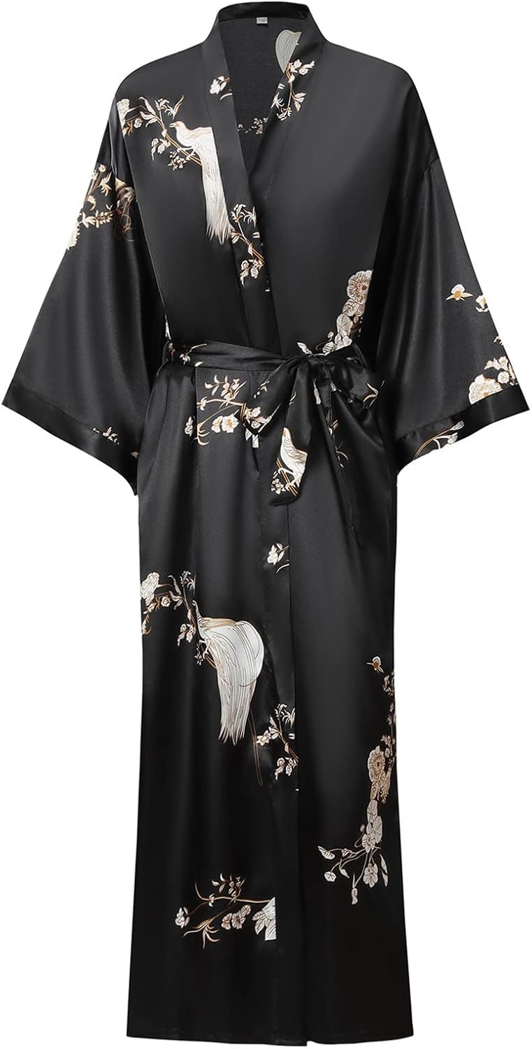 Luxurious Women's Soft Long Satin Robes for Comfort and Style