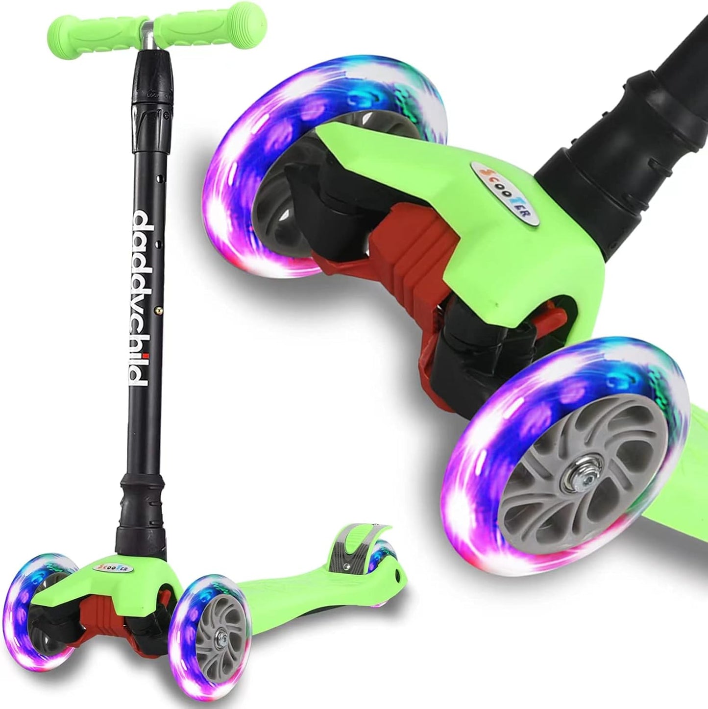 3 Wheel Kick Scooter for Kids with Adjustable Height & Lights