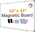 Large Magnetic Dry Erase Whiteboard 60in x 40in - Durable Wall Board