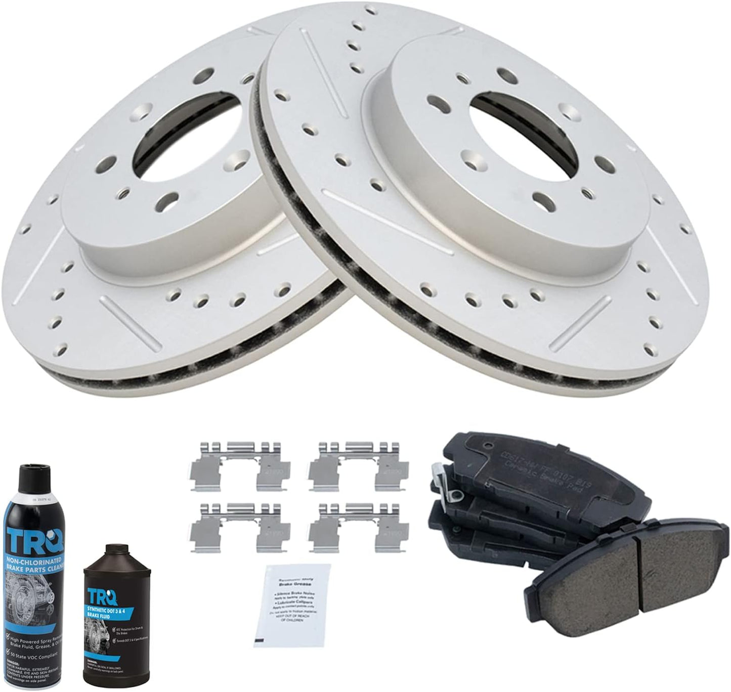 TRQ Front Performance Brake Pad & Rotor Kit for Acura Integra