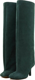 Women's Knee High Suede Pull On Boots - Wide Calf Stiletto