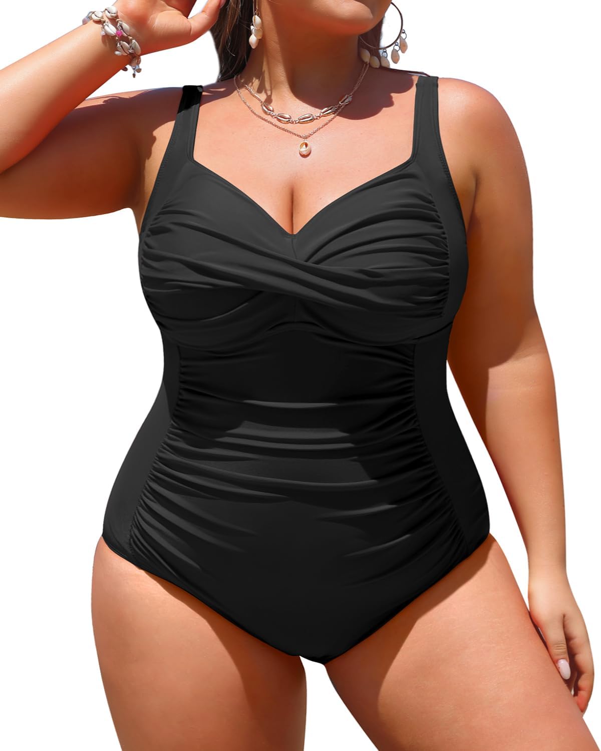 Yonique Plus Size One Piece Swimsuits with Tummy Control