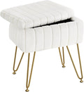 Greenstell Faux Fur Vanity Stool Chair with Storage