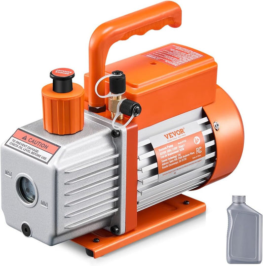 VEVOR 5 CFM Rotary Vane Vacuum Pump - Ideal for Auto AC Maintenance